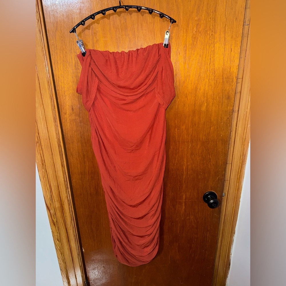 Elegant Rust Orange Women's Dress